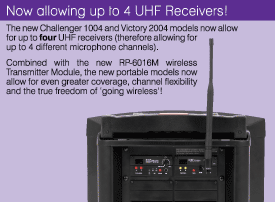 NEW FEATURE: Now allowing up to 4 UHF Receivers!