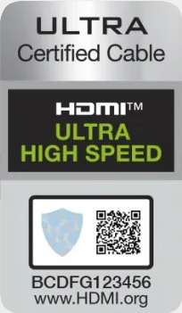 HDMI Ultra High Speed certified cable