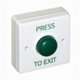 Press to Exit Green Dome Button, White Plastic