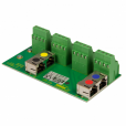 RJ45 DIN TERMINAL BREAKOUT ADAPTER - FOUR PORT - STRAIGHT THROUGH