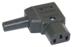 Right Angle C13 IEC Male Rewireable Connector (Black)