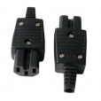 C13 Straight IEC Female Rewireable Connector (Black)