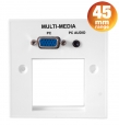 Conec2 Multimedia Wallplate - 1 x VGA and 3.5mInput + 45x45mm Aperture