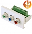 3 X Phono RCA Connector input to Component Video out (45mm)