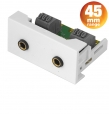 Double 3.5mm Jack to spring terminals - 45mm Conec2 Module