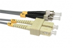 Fiber Optic Cable, ST-SC, 62.5/125 MMD fiber, 1m, Grey