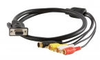 15 pin VGA Female to 3 x RCA, 1 SvideoComponent Video over AVE 300 Series