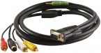 15 pin VGA Male & 3.5mm Jack to 3 x RCA, 1 SvideoComponent Video over AVE 300 Series