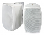 30W 100V/8ohm Indoor / Outdoor Cabinet Speakers, White (PAIR)