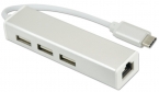 USB 3.1 Type C male - RJ45/USB2.0 A Female Adaptor/Hub