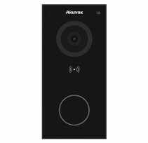 E12W-BLK - Smart Doorbell with 1 Call Button - Camera, RFID, BLE, Wifi, Surface Mount, black