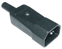 CAB071 - C14 Straight IEC Male Rewireable Connector (Black)