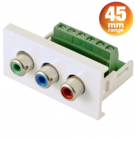 CLB45-3RCA-CP - 3 X Phono RCA Connector input to Component Video out (45mm)
