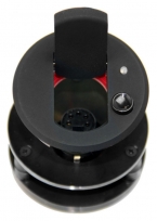 SM80SX5-LATCH - Thru-table Microphone Shock Mount, LED Latch Switch, 5pin XLR, Black